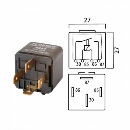 RELAY 4 PATAS 24V 20AMP