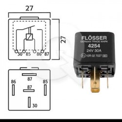 RELAY 5 PATAS 24V 30AMP