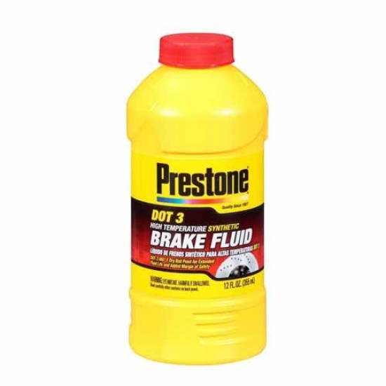LIQUIDO FRENO PRESTONE DOT 3 PINTA 12 OZ. LIQUIDO FRENO PRESTONE DOT 3 PINTA 12 OZ.