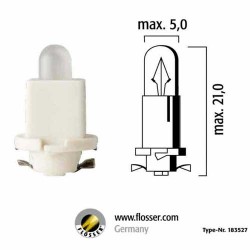 BOMBILLO COLA PESCADO MINI PARA TABLERO 24V 1.2W EBS R6 BASE CHOCOLATE