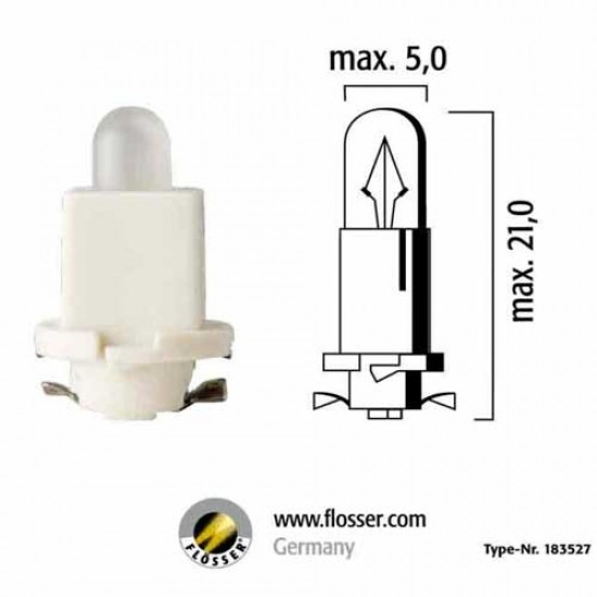 BOMBILLO COLA PESCADO MINI PARA TABLERO 24V 1.2W EBS R6 BASE CHOCOLATE