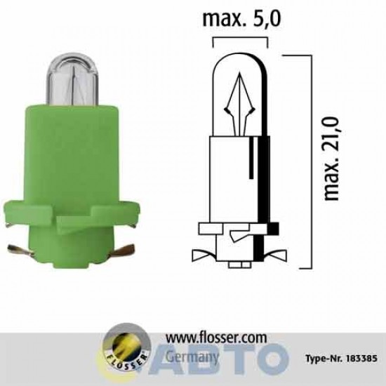 BOMBILLO 1 CONTACTO 12V 21W LENTE TRANSPARENTE PINES ANGULAR