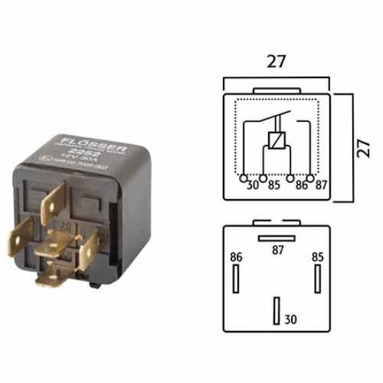 RELAY 5 PATAS 12V 40AMP